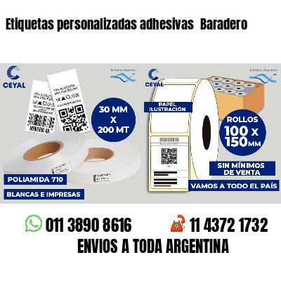 Etiquetas personalizadas adhesivas  Baradero