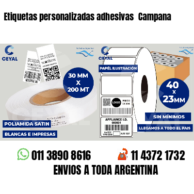 Etiquetas personalizadas adhesivas  Campana