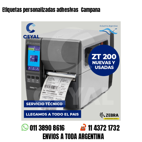 Etiquetas personalizadas adhesivas  Campana