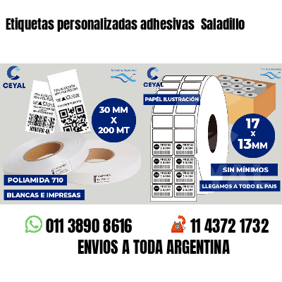 Etiquetas personalizadas adhesivas  Saladillo