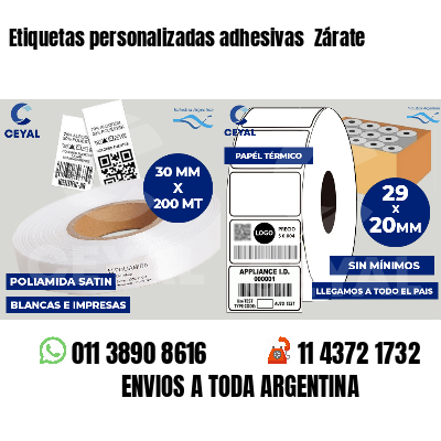 Etiquetas personalizadas adhesivas  Zárate