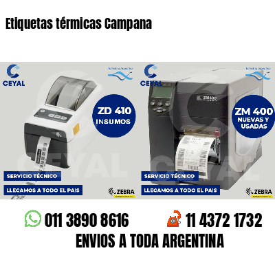 Etiquetas térmicas Campana
