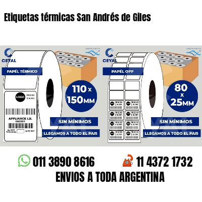 Etiquetas térmicas San Andrés de Giles