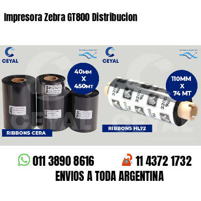 Impresora Zebra GT800 Distribucion