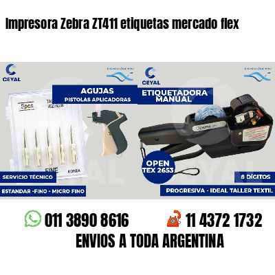 Impresora Zebra ZT411 etiquetas mercado flex