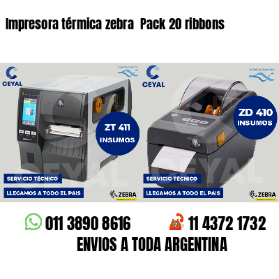 Impresora térmica zebra  Pack 20 ribbons