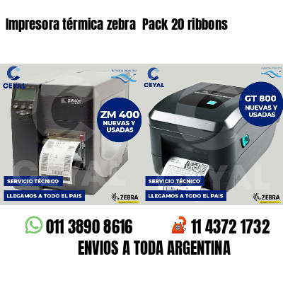 Impresora térmica zebra  Pack 20 ribbons