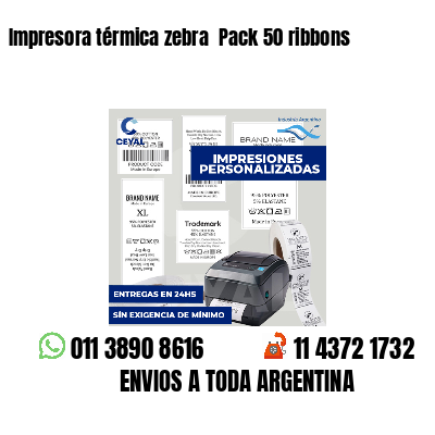 Impresora térmica zebra Pack 50 ribbons