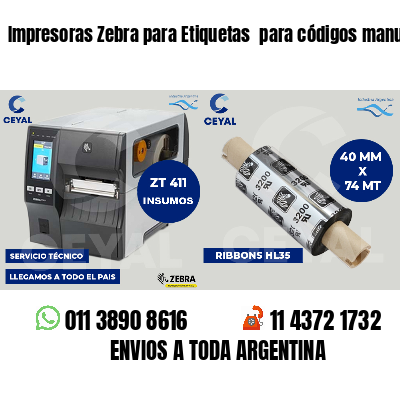 Impresoras Zebra para Etiquetas  para códigos manual