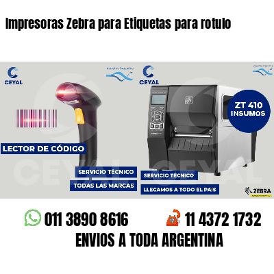 Impresoras Zebra para Etiquetas para rotulo