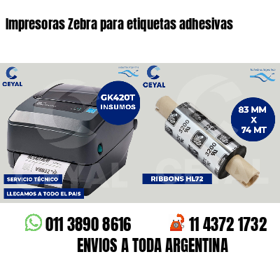 Impresoras Zebra para etiquetas adhesivas
