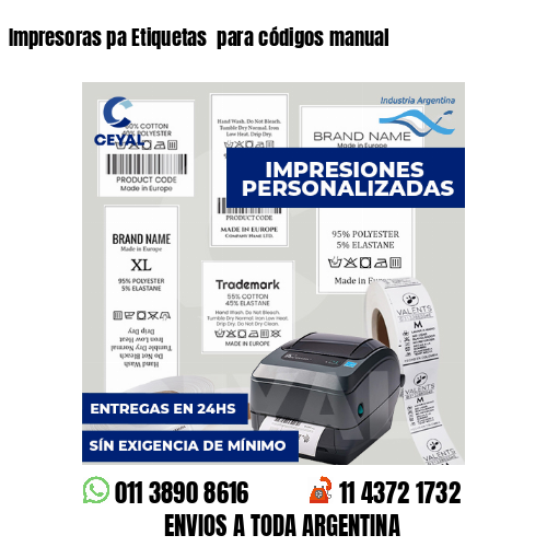 Impresoras pa Etiquetas  para códigos manual