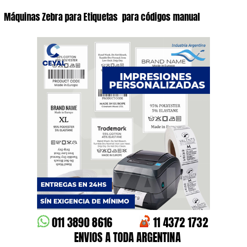 Máquinas Zebra para Etiquetas  para códigos manual