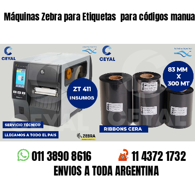 Máquinas Zebra para Etiquetas  para códigos manual