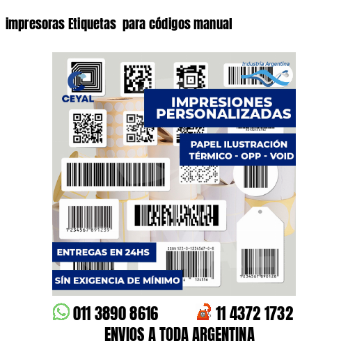 impresoras Etiquetas  para códigos manual