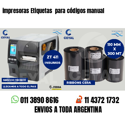 impresoras Etiquetas para códigos manual