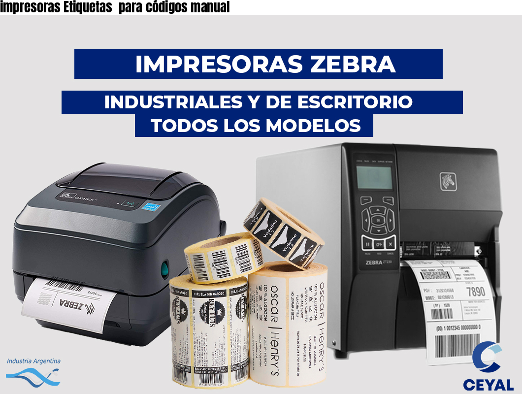 impresoras Etiquetas para códigos manual