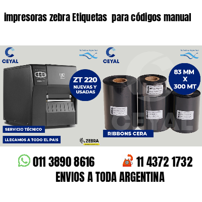 impresoras zebra Etiquetas para códigos manual