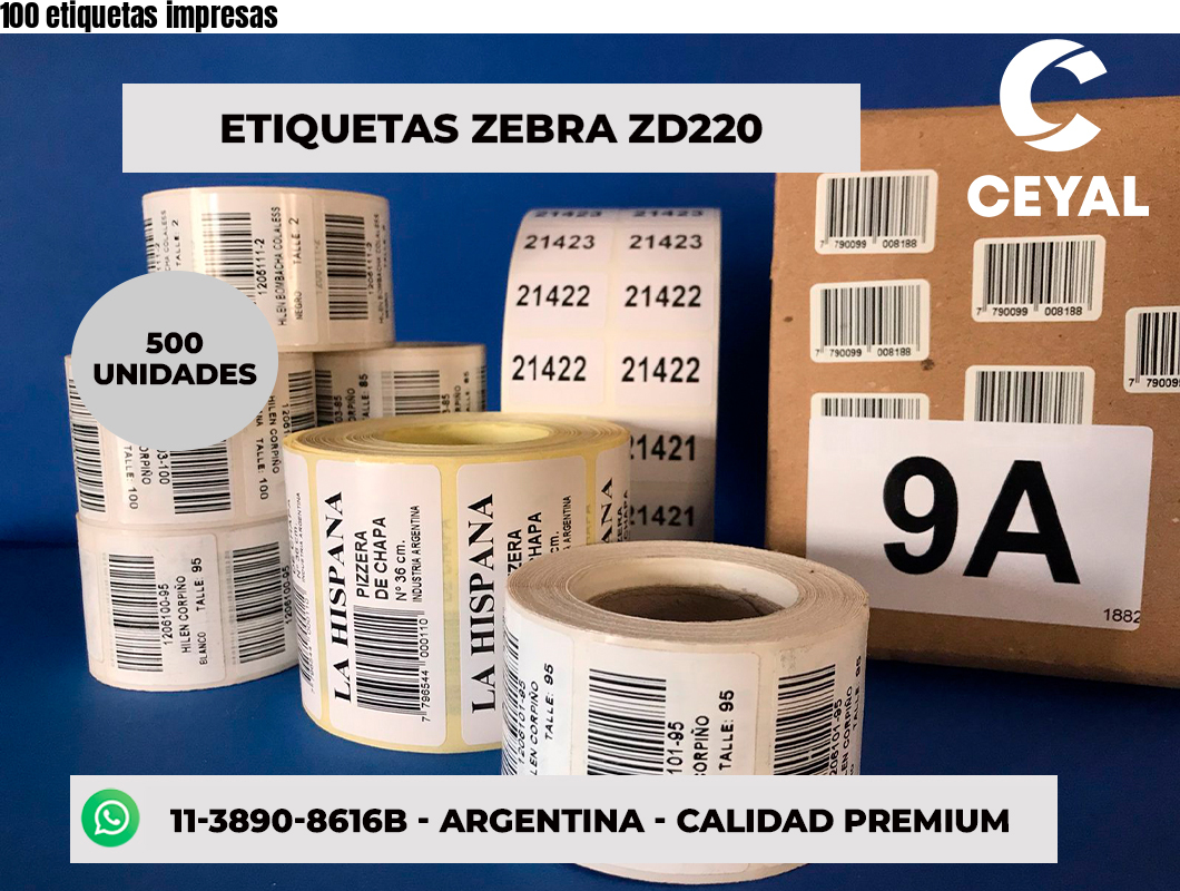 100 etiquetas impresas