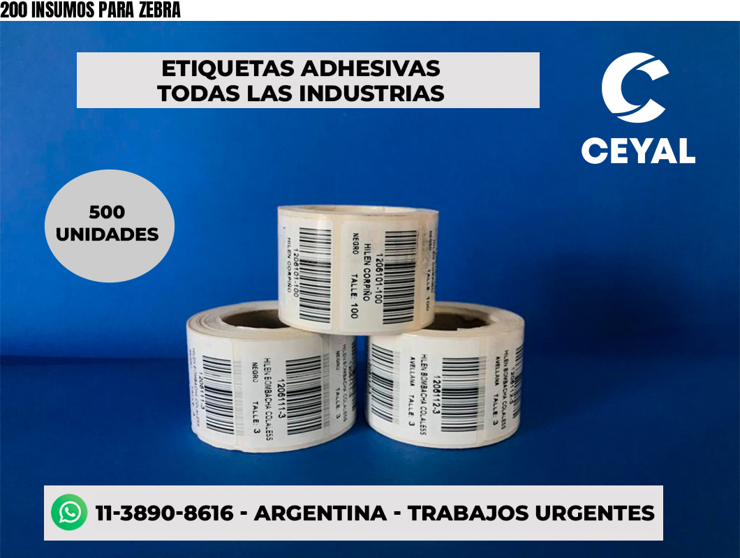 200 INSUMOS PARA ZEBRA