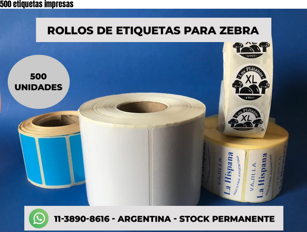 500 etiquetas impresas