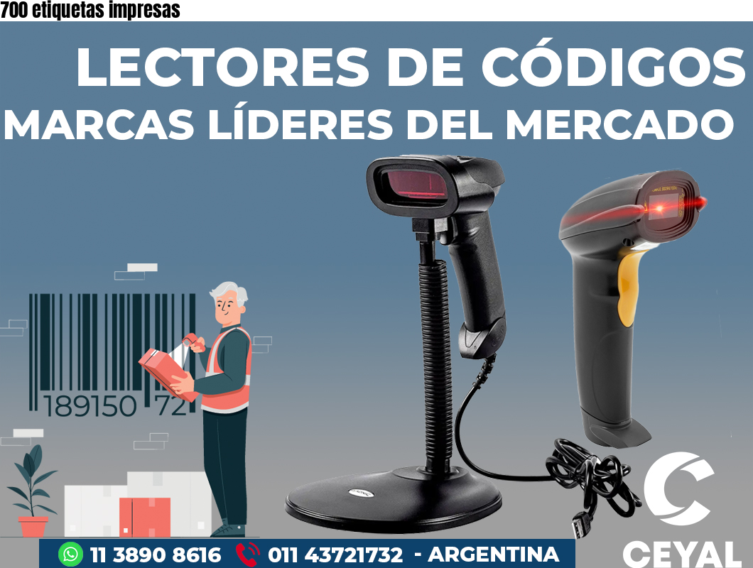700 etiquetas impresas