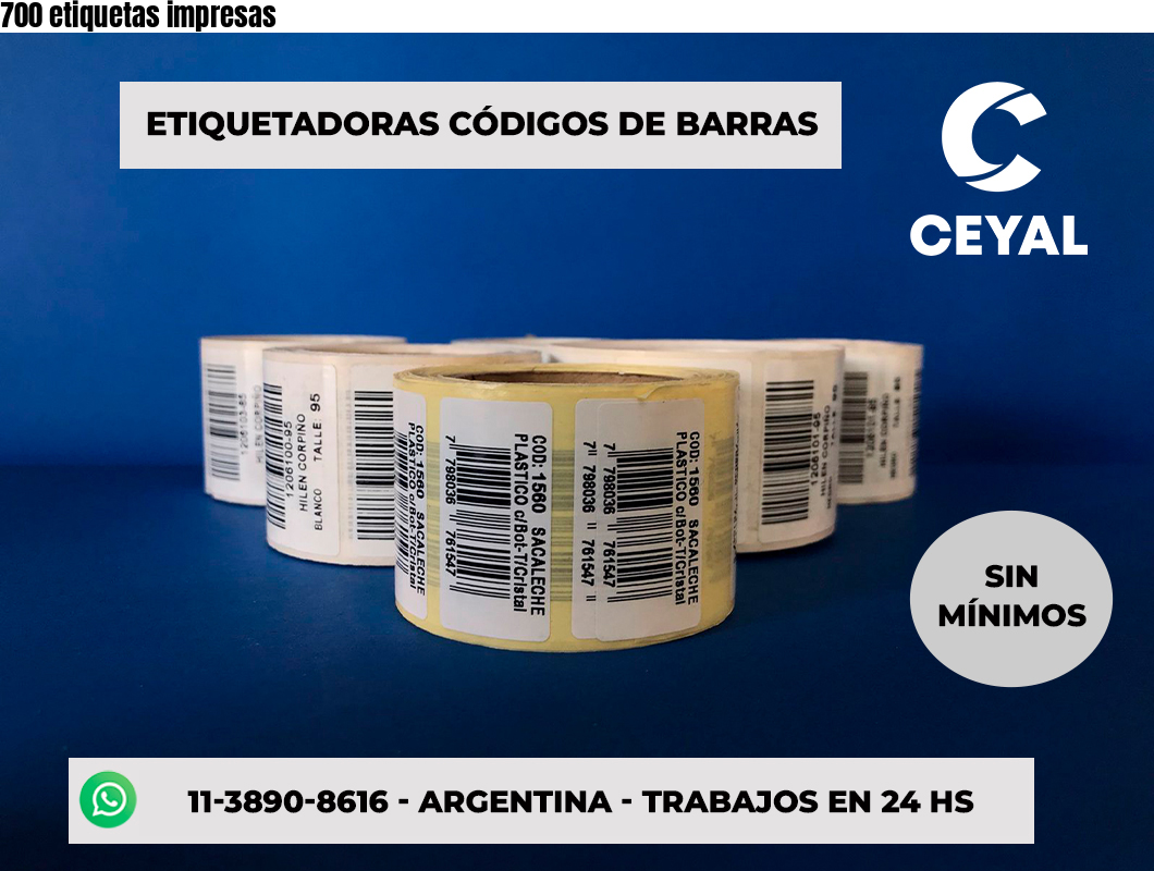 700 etiquetas impresas