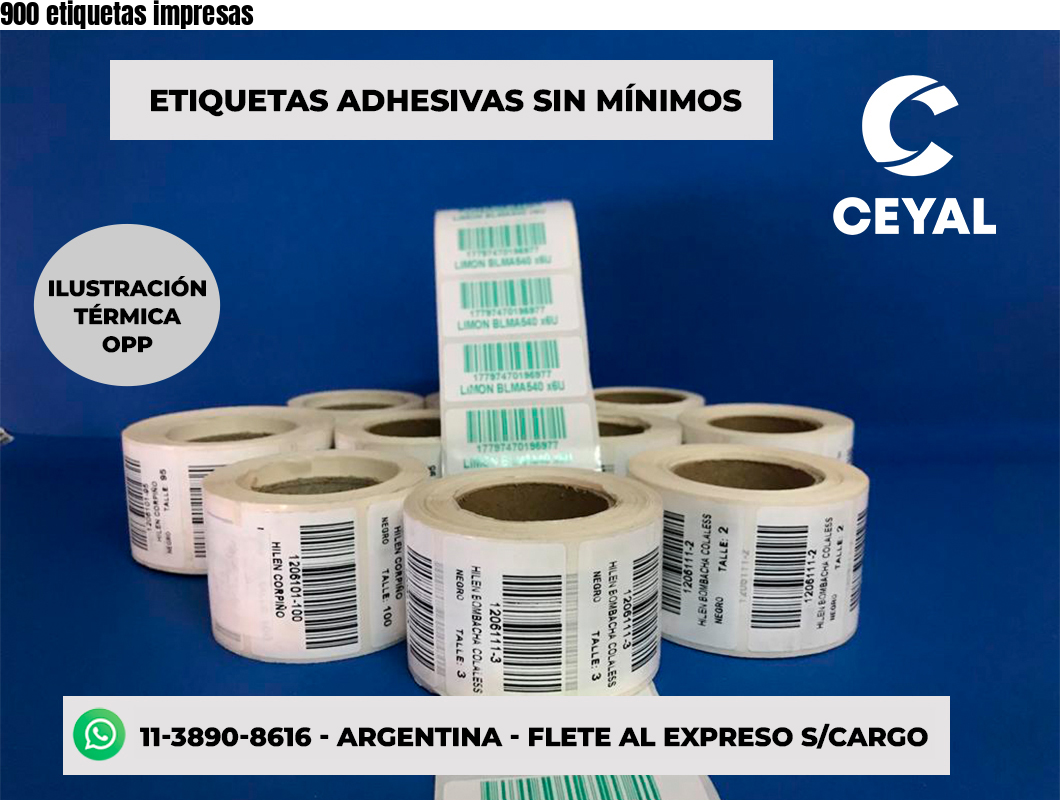 900 etiquetas impresas