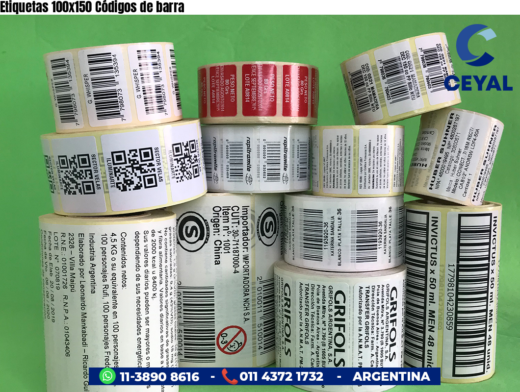 Etiquetas 100x150 Códigos de barra