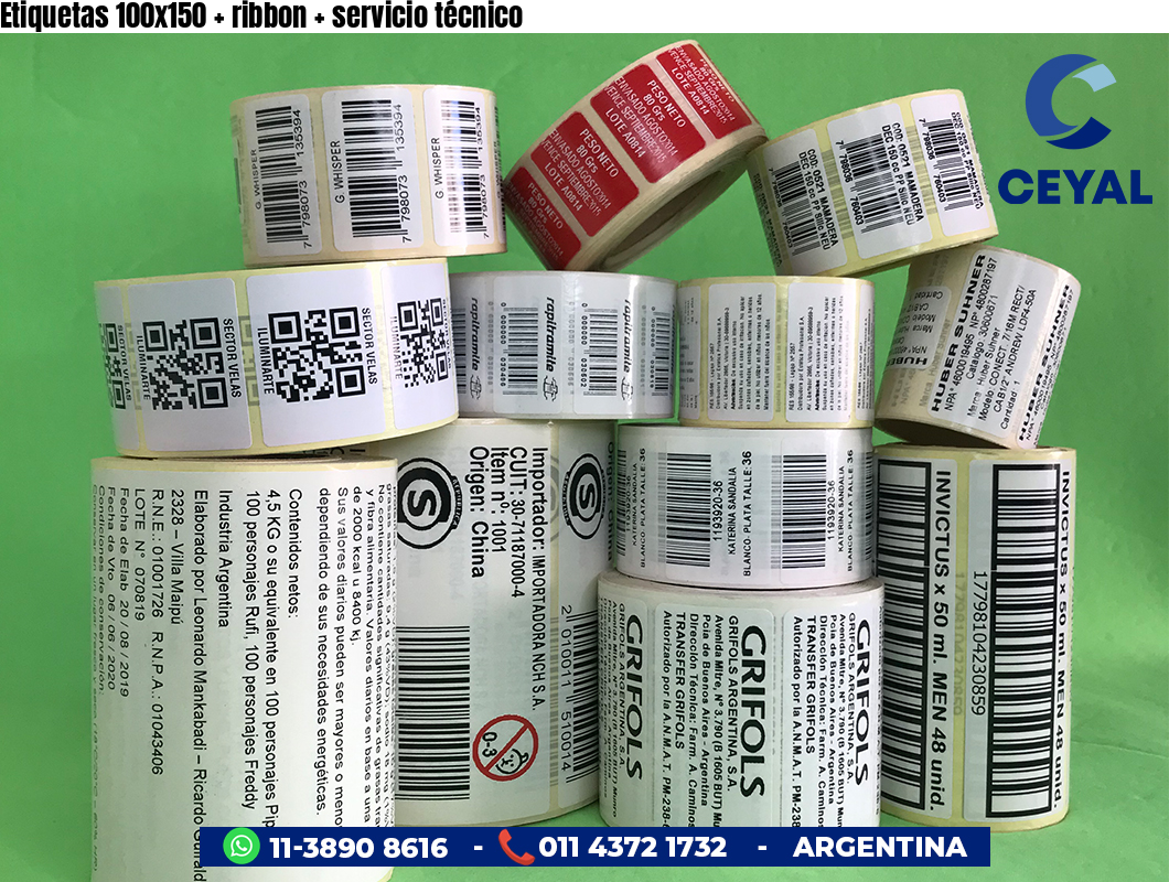 Etiquetas 100x150 ribbon servicio técnico