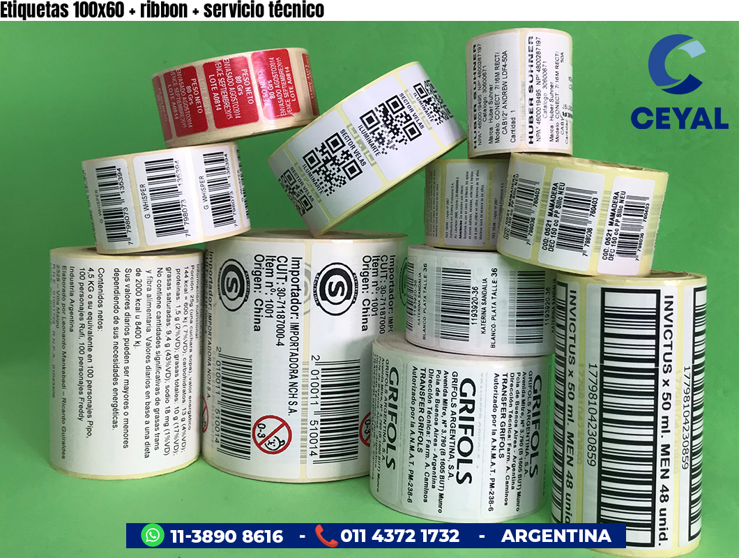 Etiquetas 100x60 ribbon servicio técnico