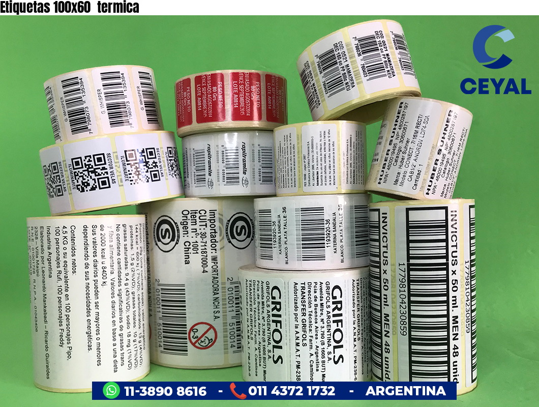 Etiquetas 100x60  termica