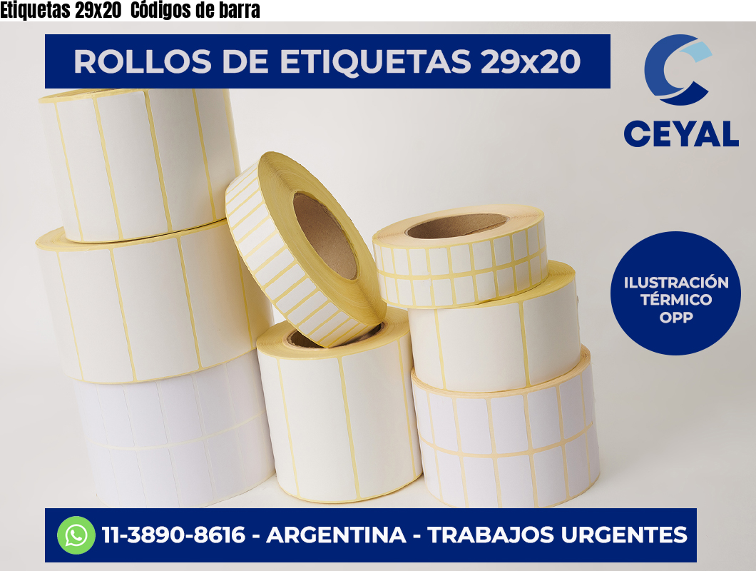 Etiquetas 29×20  Códigos de barra