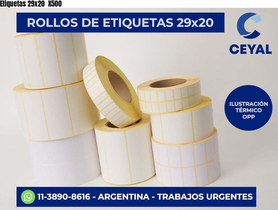 Etiquetas 29×20  X500