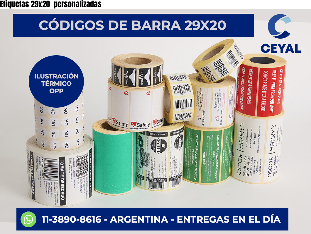 Etiquetas 29×20  personalizadas