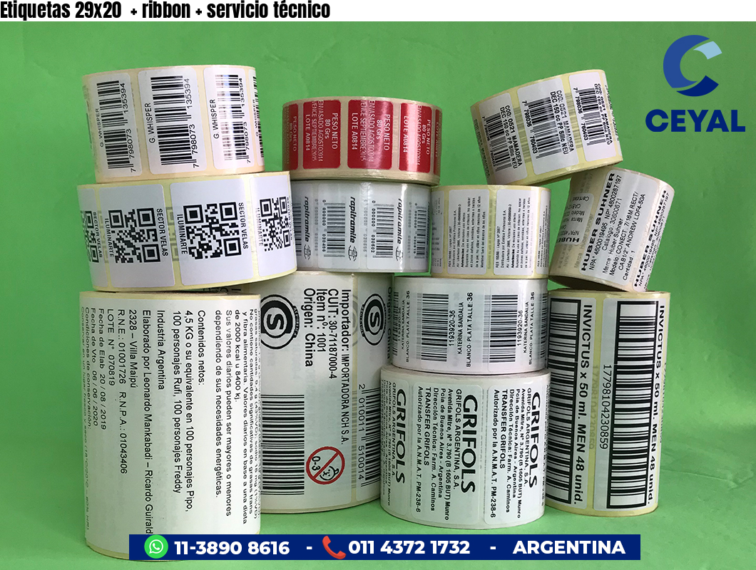 Etiquetas 29x20 ribbon servicio técnico