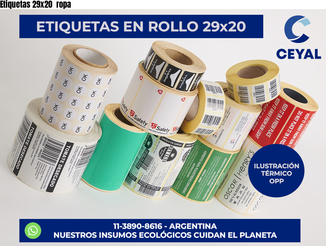 Etiquetas 29×20  ropa