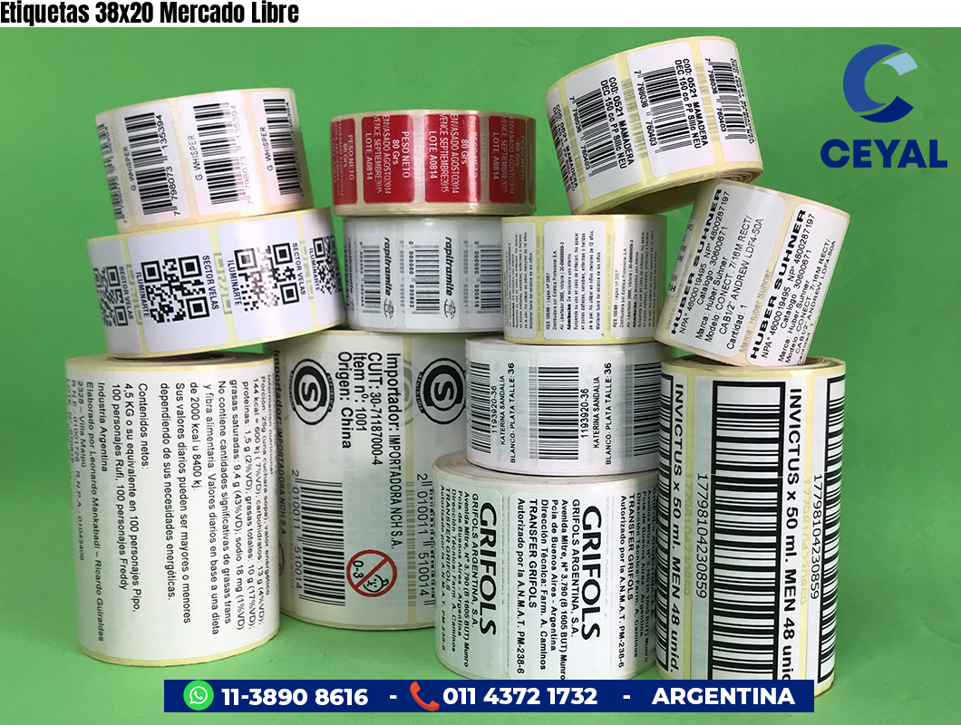 Etiquetas 38x20 Mercado Libre