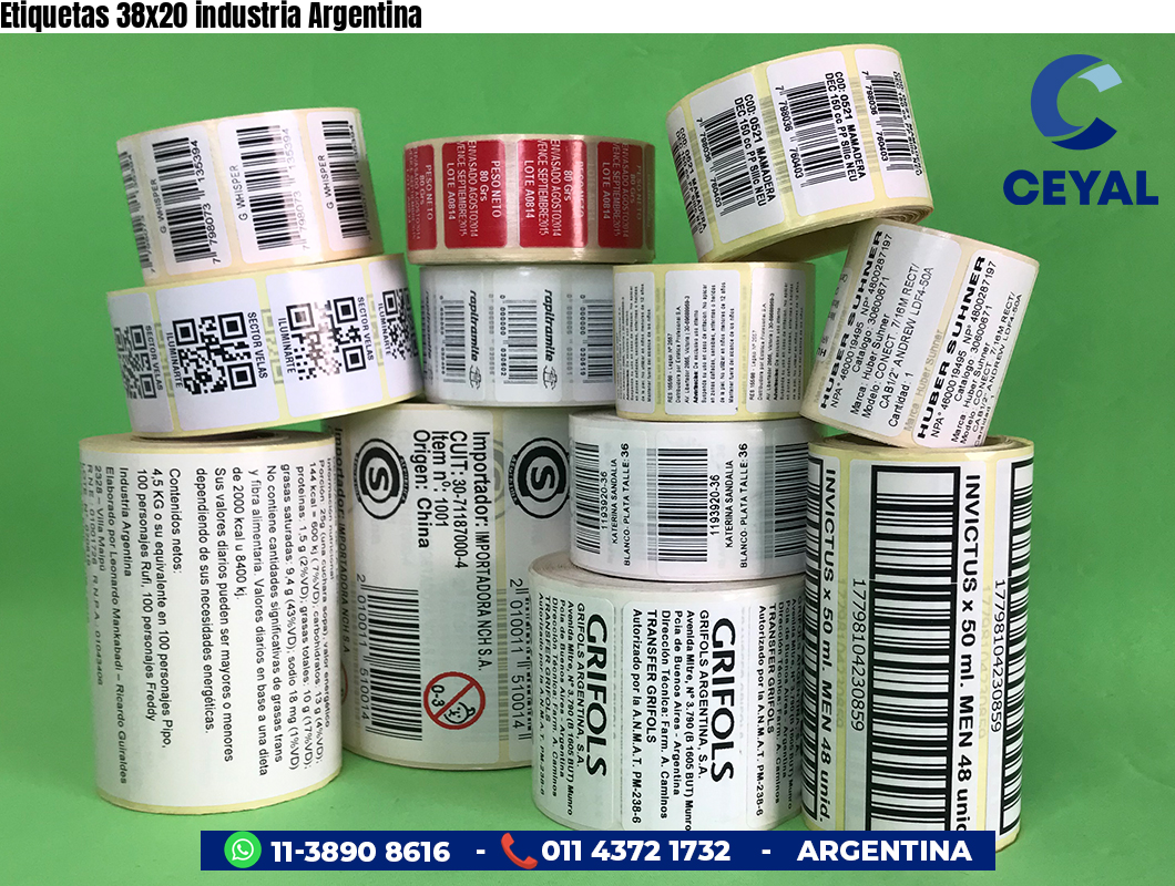 Etiquetas 38x20 industria Argentina