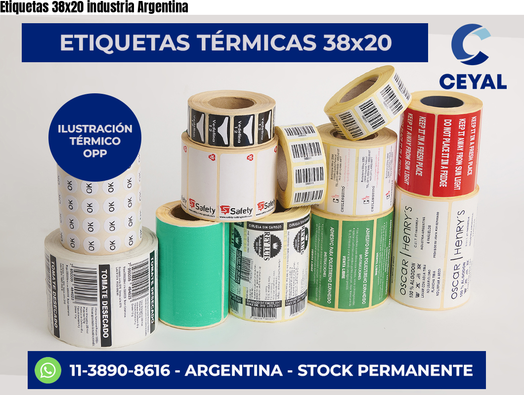 Etiquetas 38×20 industria Argentina