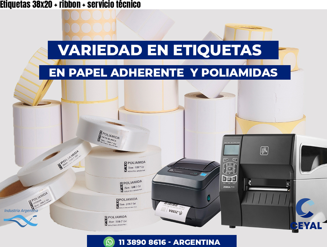 Etiquetas 38x20 ribbon servicio técnico