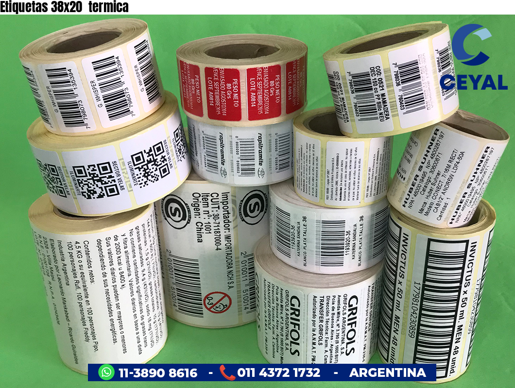 Etiquetas 38x20  termica