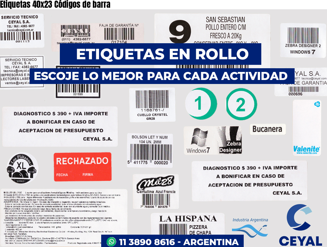 Etiquetas 40x23 Códigos de barra