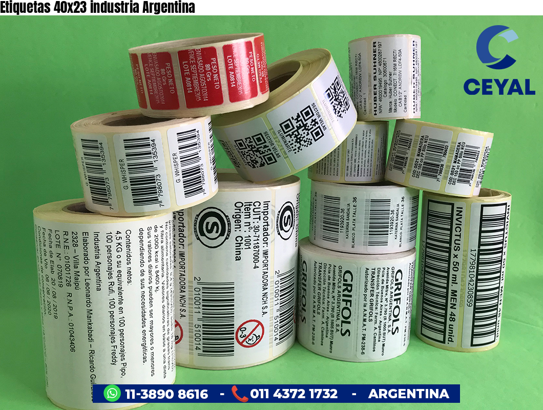 Etiquetas 40x23 industria Argentina