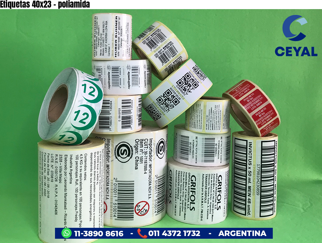 Etiquetas 40x23 - poliamida