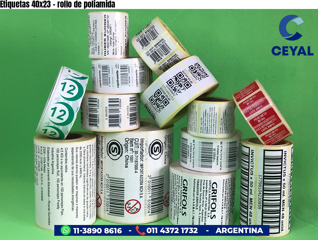 Etiquetas 40x23 - rollo de poliamida
