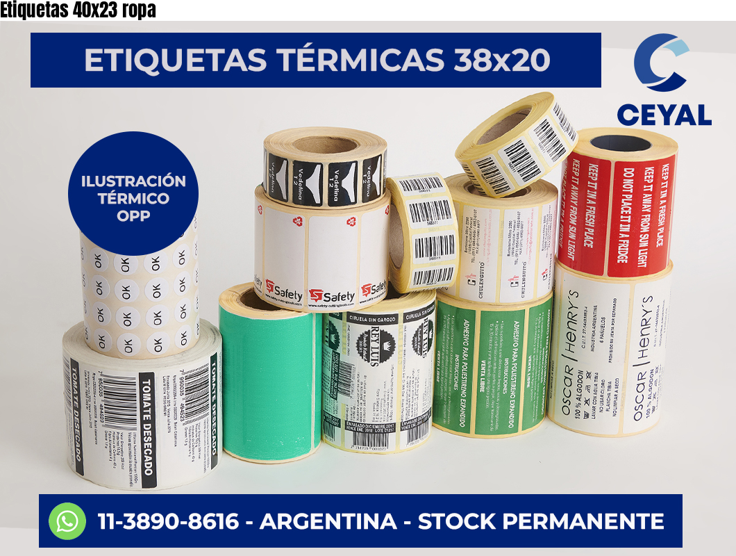 Etiquetas 40×23 ropa