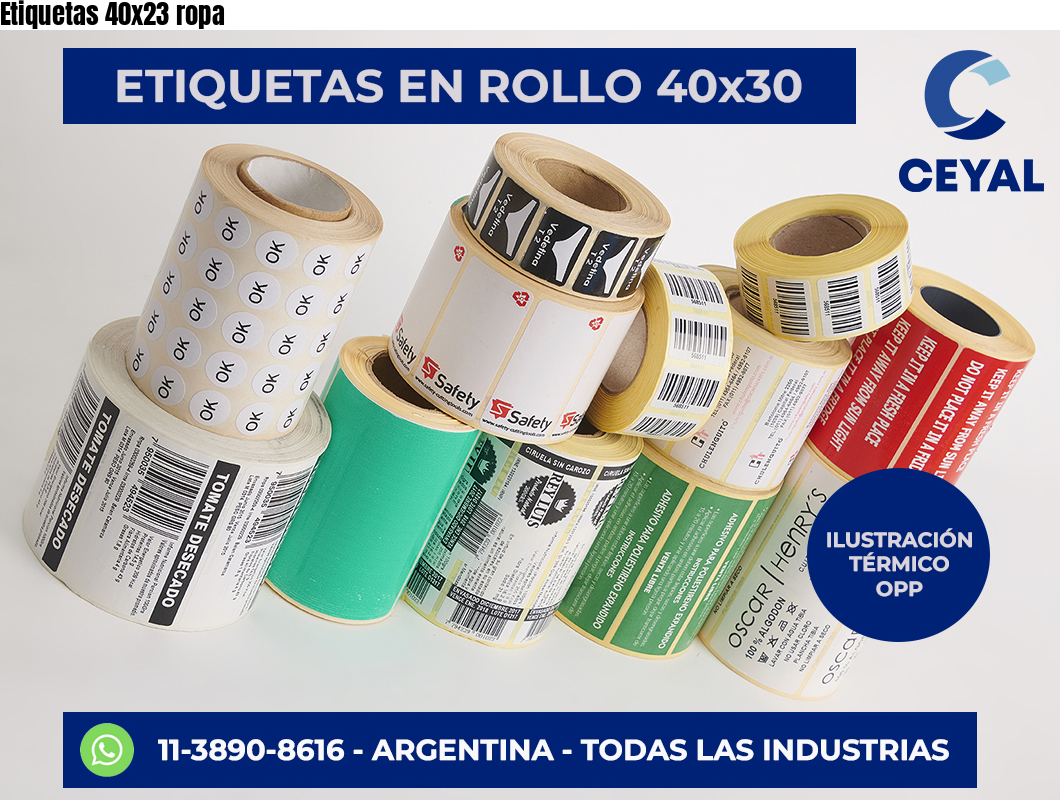 Etiquetas 40x23 ropa