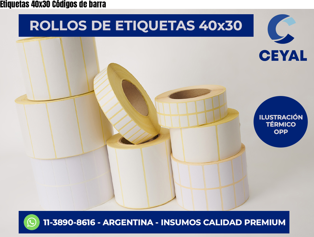Etiquetas 40×30 Códigos de barra