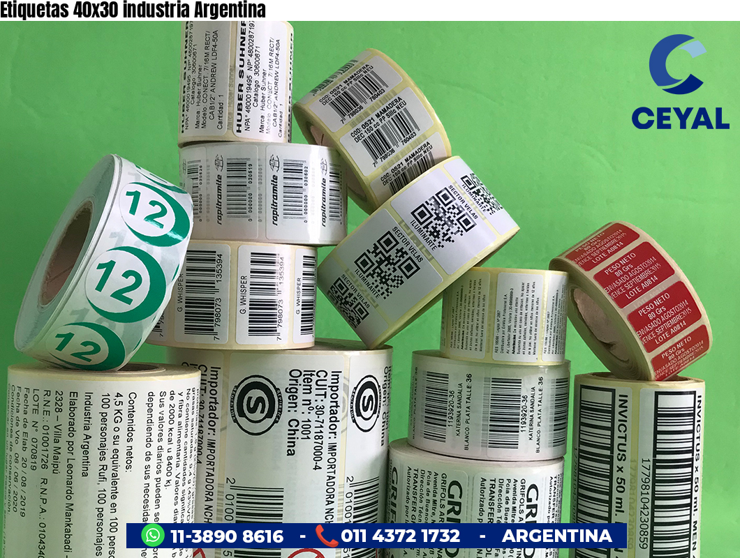 Etiquetas 40x30 industria Argentina